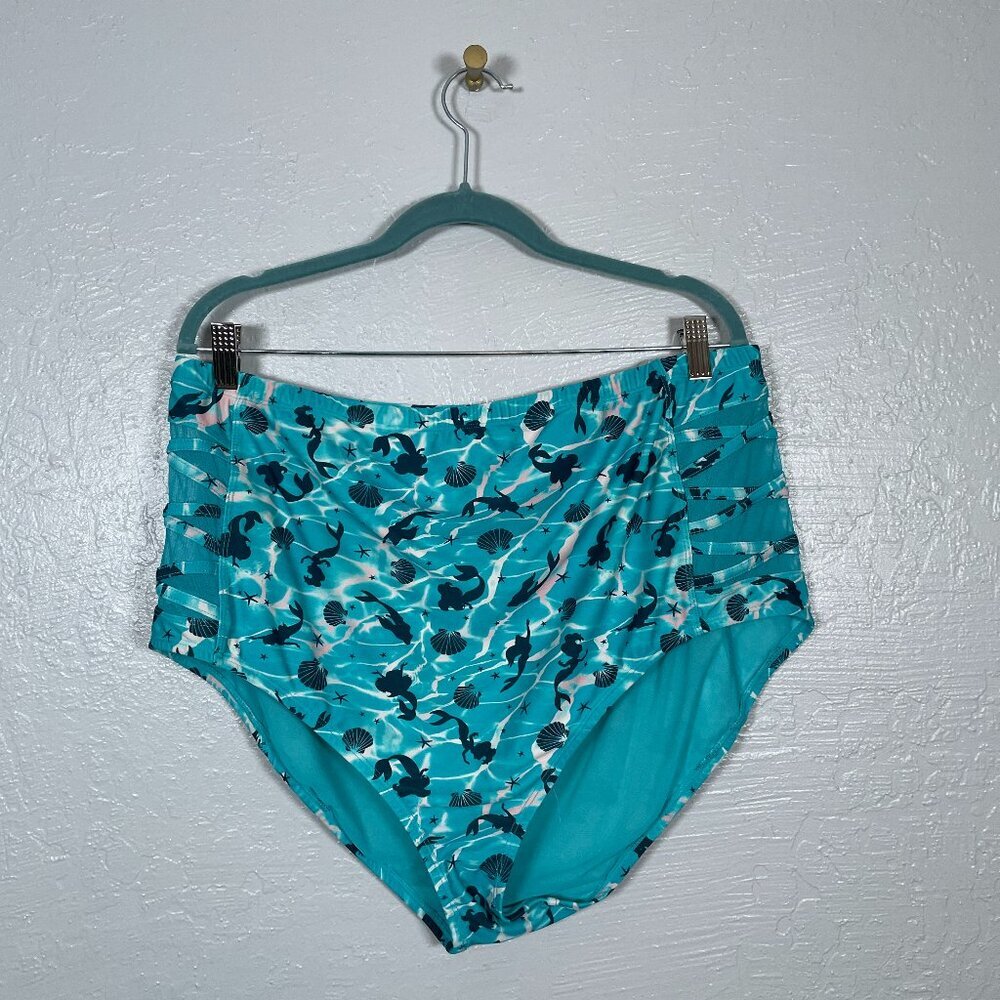 Torrid Women Plus Size 4 Disney Princess Mermaid Bikini Bottoms High Waist Swim